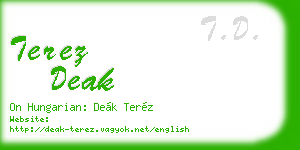 terez deak business card